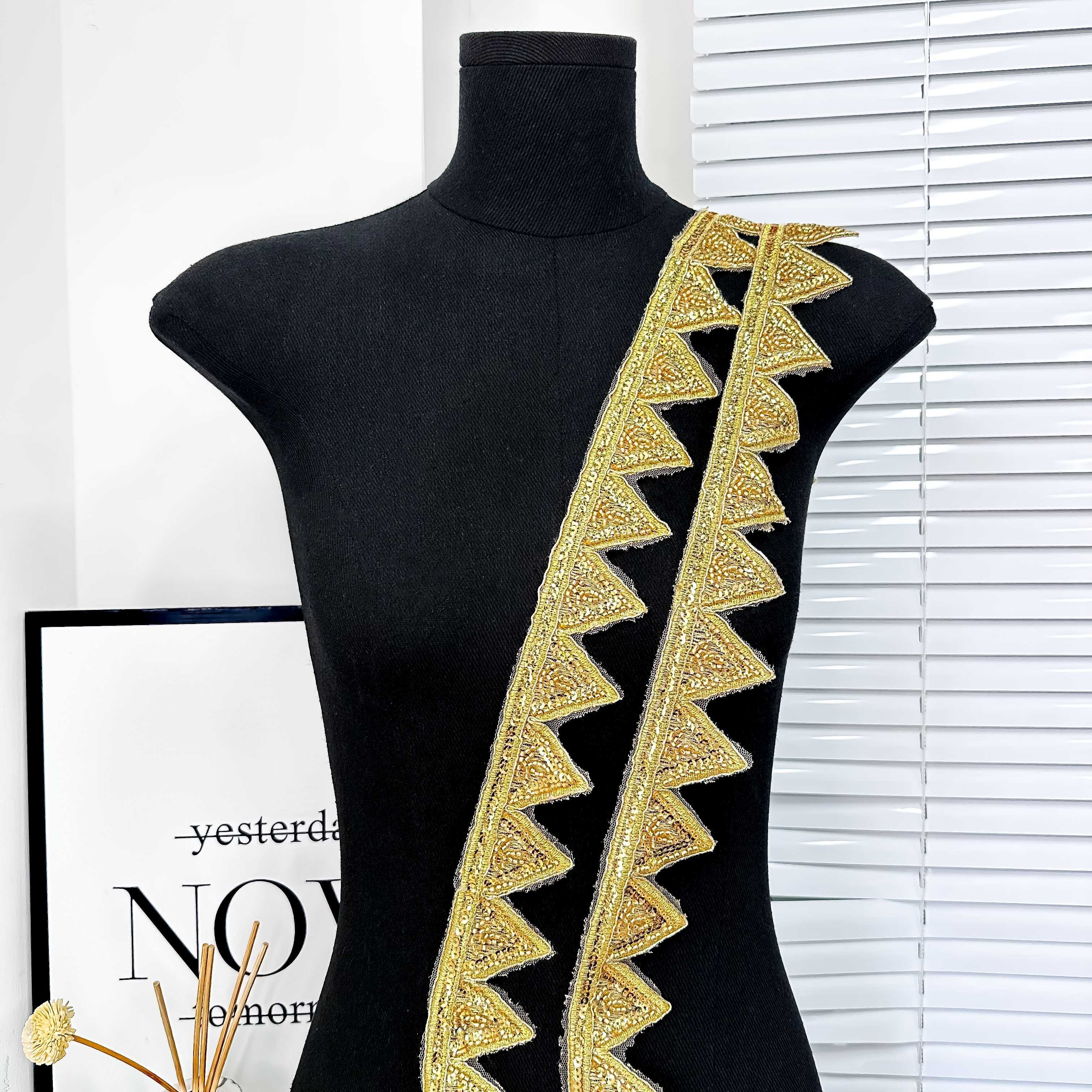 High Quality 3D Embroidered Sequin Lace Trim Handmade 3D Mesh Fabric Wedding Dresses DIY Clothing Accessories Directly Applied