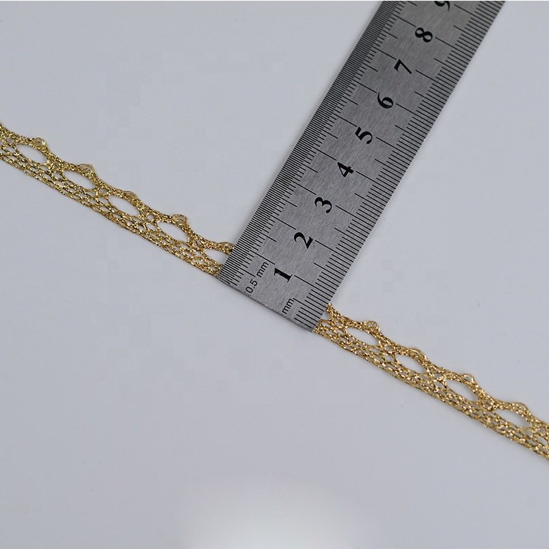 2023 Manufacturer Supply High Quality Golden Lurex Crochet Shiny Glitter Lace Trim For Garment