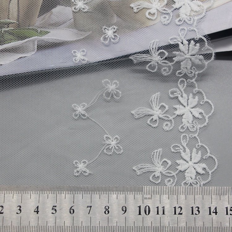 Custom Color Flower Lace Trimming Embroidery Lace Mesh Trim Polyester Lace Fabric For Dress Skirts Underwear