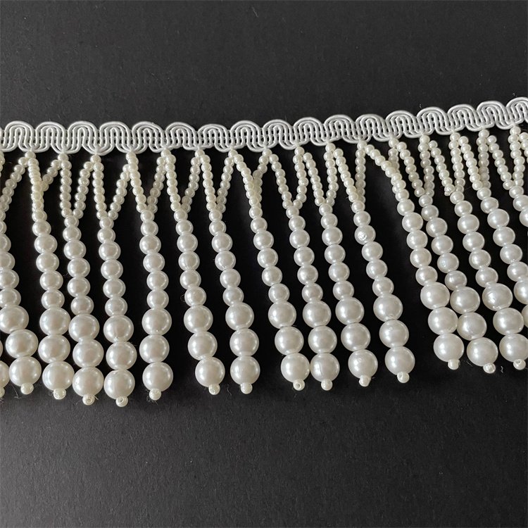 Factory direct wholesale handmade pearl beaded tassel trim