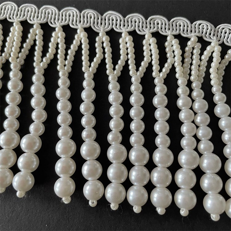Factory direct wholesale handmade pearl beaded tassel trim