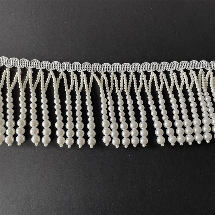 Factory direct wholesale handmade pearl beaded tassel trim
