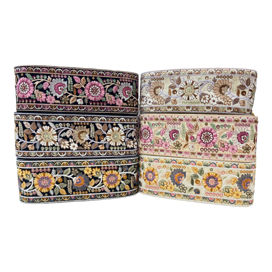 Embroidered high quality fancy designer Laces ribbons trim dress neck beaded lace at Wholesale Price for Export from India