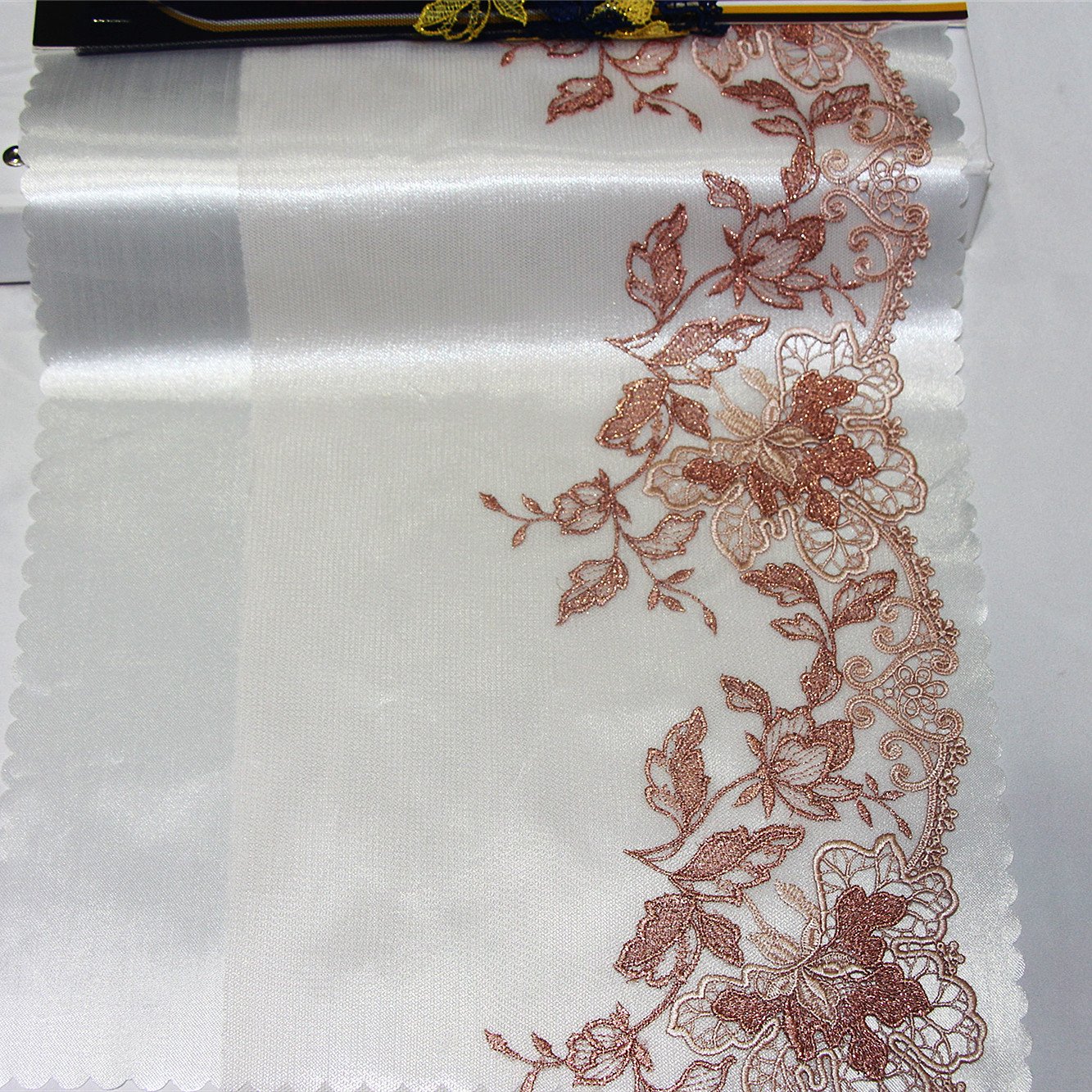Quality Net Chemical Embroidery Lace Maple Leaf Tulle Lace Trim Blue Voile Lace For Lingerie