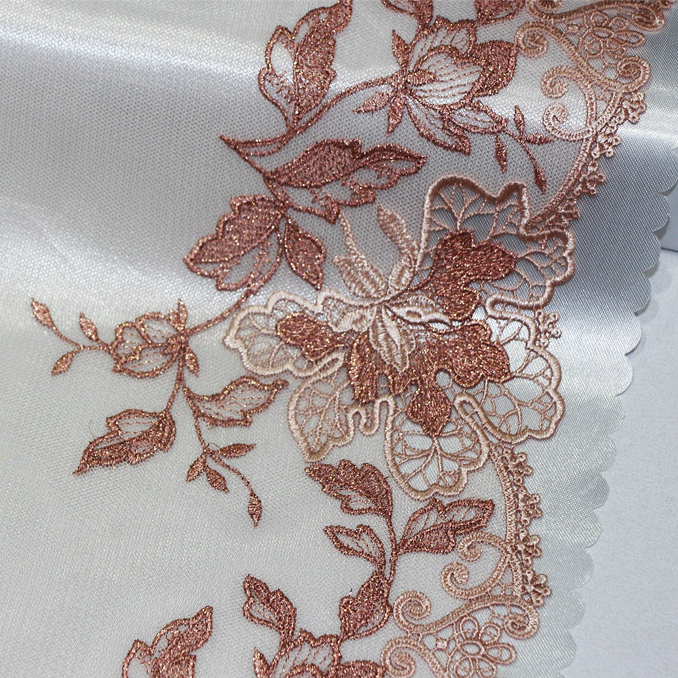 Quality Net Chemical Embroidery Lace Maple Leaf Tulle Lace Trim Blue Voile Lace For Lingerie