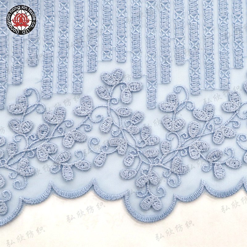 graceful Blue pink 90cm lace embroidered 3D leaf fabric Clothing 3d Lace Flower Trim