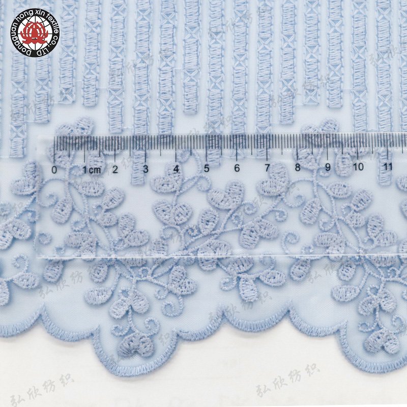 graceful Blue pink 90cm lace embroidered 3D leaf fabric Clothing 3d Lace Flower Trim