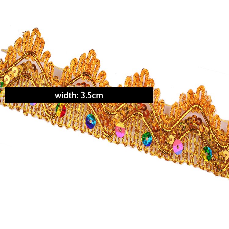 Hot Sale Gold And Silver Sequin Lace Trim border lace trim Gold Lace Trim
