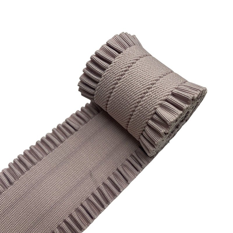 In Stock Double Ruffle Pleated Ribbon Cloth 5cm Elastic Ruffled Lace Trimming