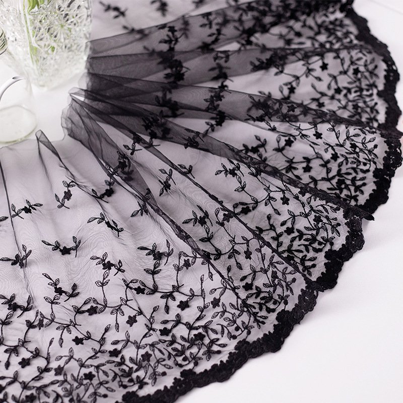 32cm white mesh lace trimming garment DIY embroidery handmade fabric lace for bridal wedding dress