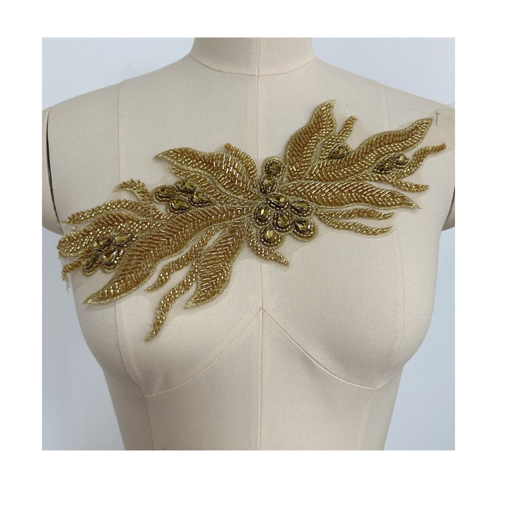 New Branch design Embroidered Beaded sequin Trim for Bridal Wedding craft for DIY garment