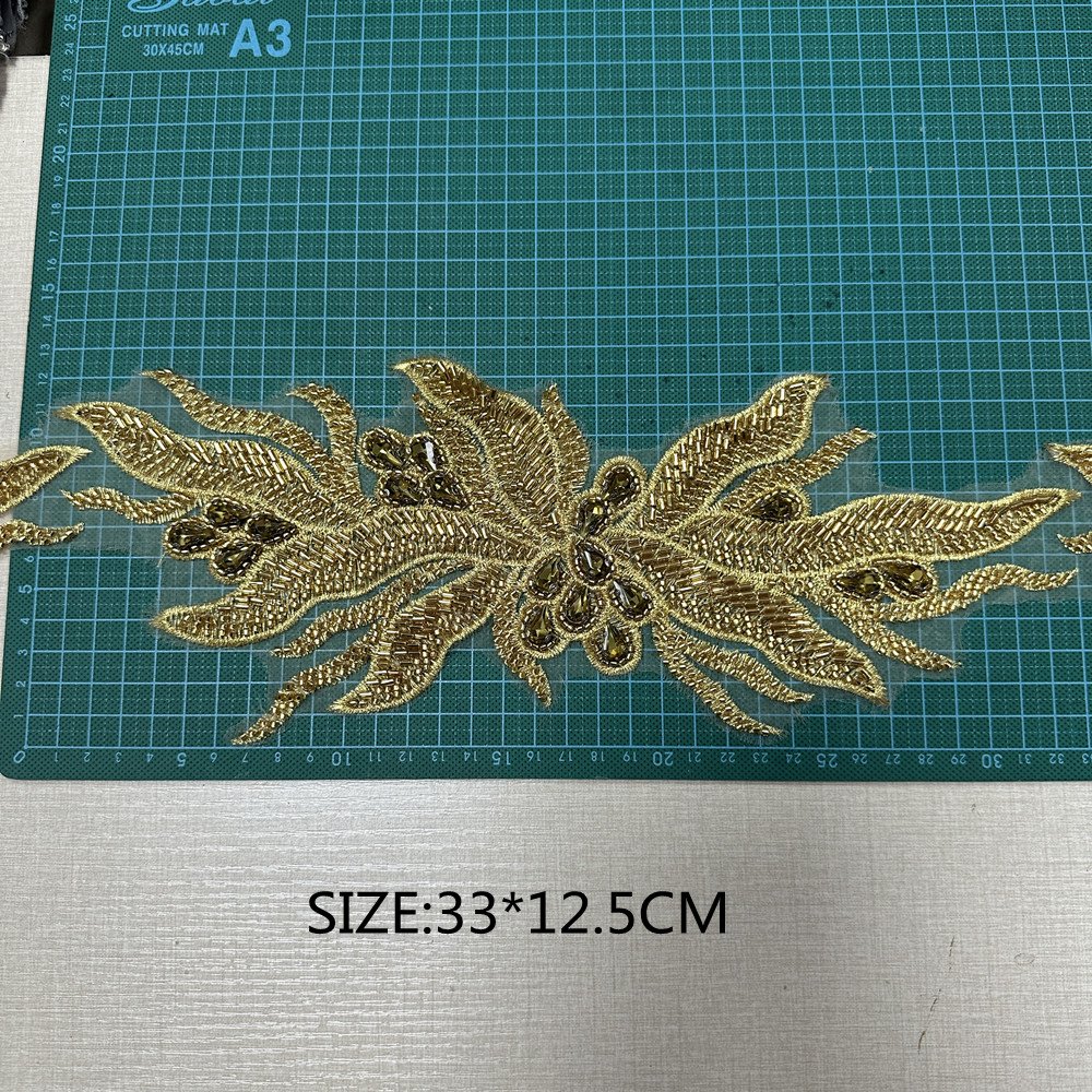 New Branch design Embroidered Beaded sequin Trim for Bridal Wedding craft for DIY garment