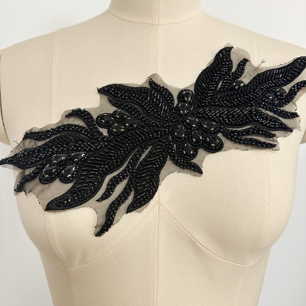 New Branch design Embroidered Beaded sequin Trim for Bridal Wedding craft for DIY garment