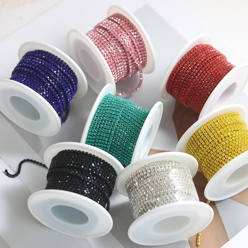 Wholesale DIY Glitter Trim Cup Chain Accessories Rhinestone Chain Rhinestones Cup Chain