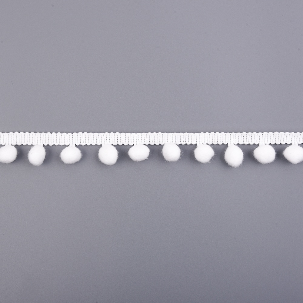 crochet hot 100% nylon Polyamide crochet fringe tassel pom pom trim for curtain decoration