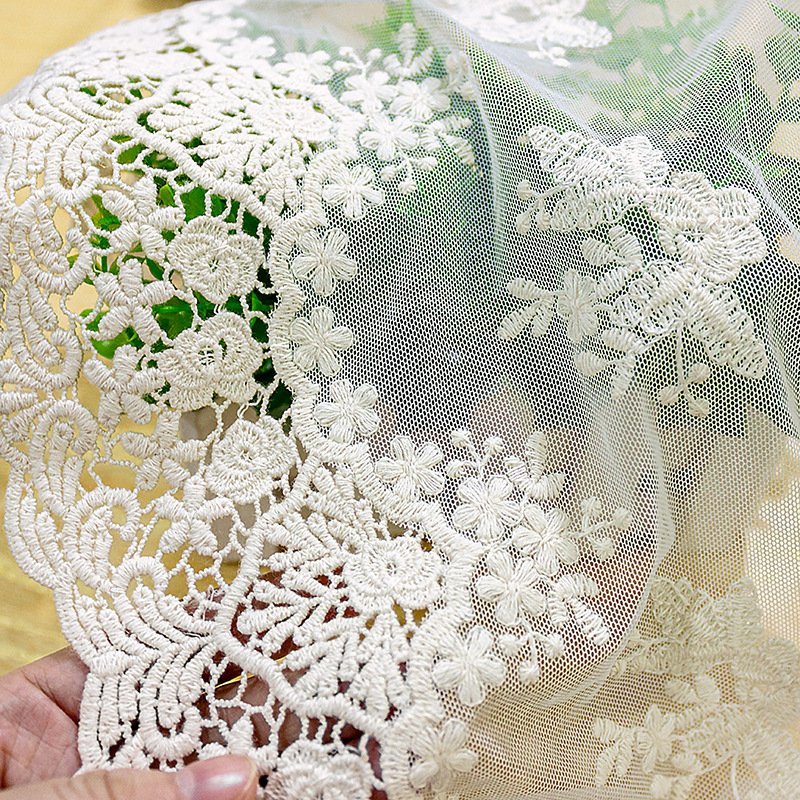 Beige Guipure Fabric Lace Pretty Quality Embroidered Lace Fabrics Women's Clothing DIY Lace Trim
