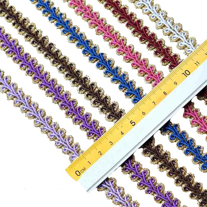 14mm gold silver edge braided trimming hat lace ribbon clothes costume dress craft decorative sewing textile centipede lace trim