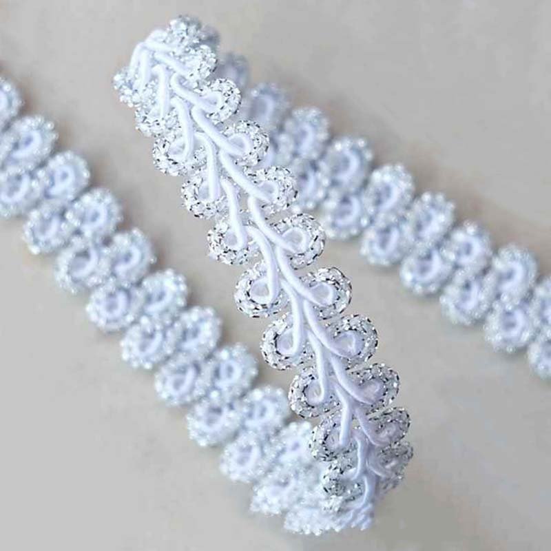 14mm gold silver edge braided trimming hat lace ribbon clothes costume dress craft decorative sewing textile centipede lace trim