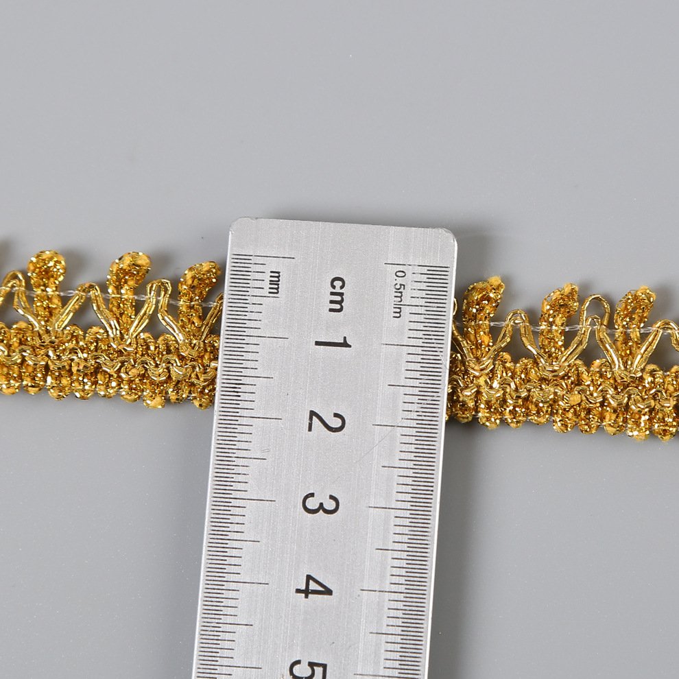 Sewing Antique Gold Braided Trim Lace for Scarf Carnival and Catholic Garments Tatting