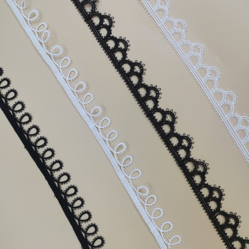 Latest Fancy Bridal Wedding White Polyester Embroidery Milk Silk Lace Trim Water Soluble For Women Clothes