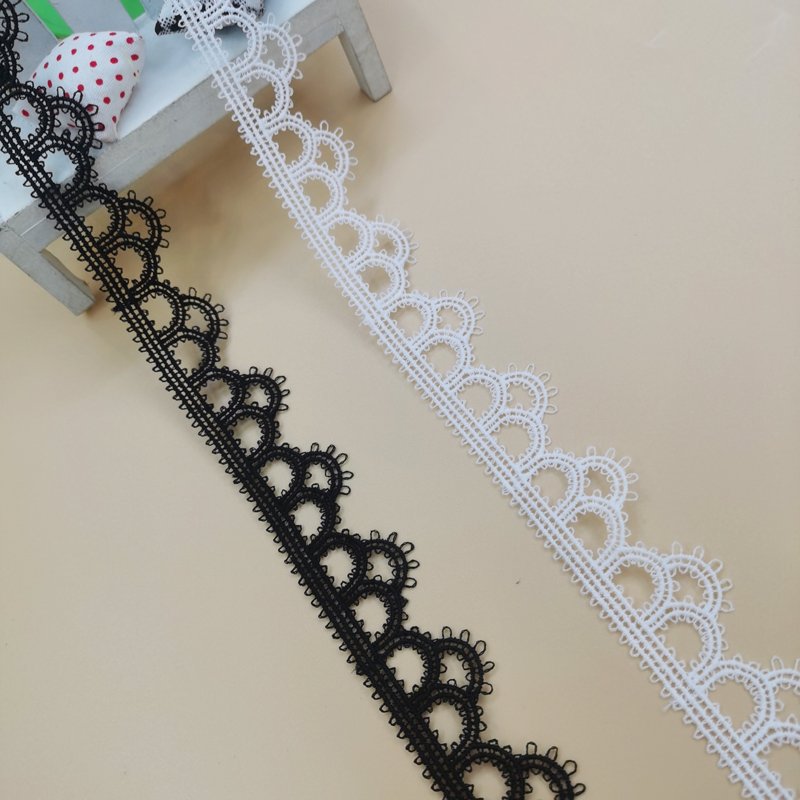 Latest Fancy Bridal Wedding White Polyester Embroidery Milk Silk Lace Trim Water Soluble For Women Clothes