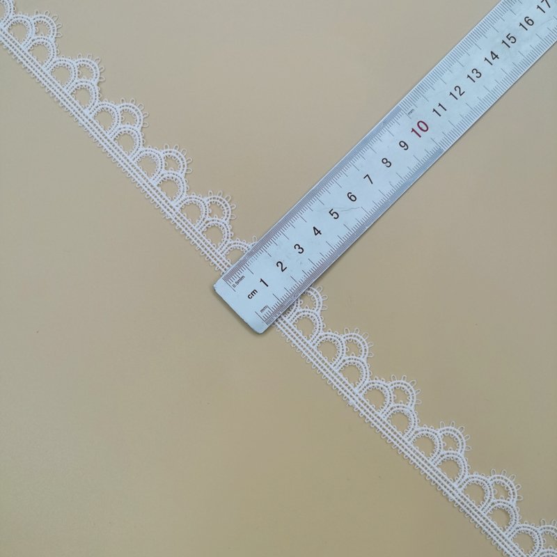 Latest Fancy Bridal Wedding White Polyester Embroidery Milk Silk Lace Trim Water Soluble For Women Clothes