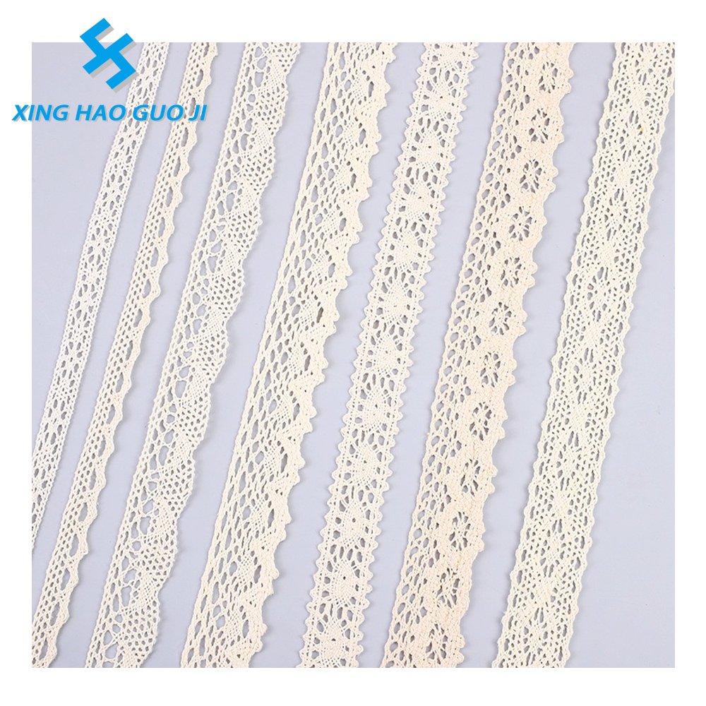 Popular wholesale price cut-out design cotton lace dress accessories for women's decorative webbing