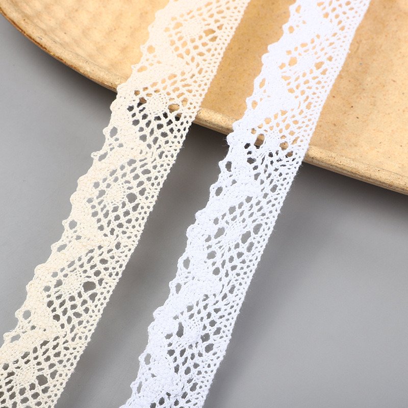 Popular wholesale price cut-out design cotton lace dress accessories for women's decorative webbing