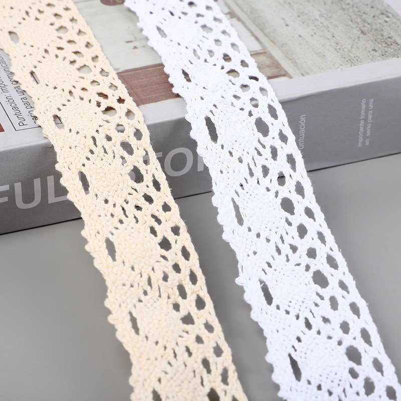 Popular wholesale price cut-out design cotton lace dress accessories for women's decorative webbing