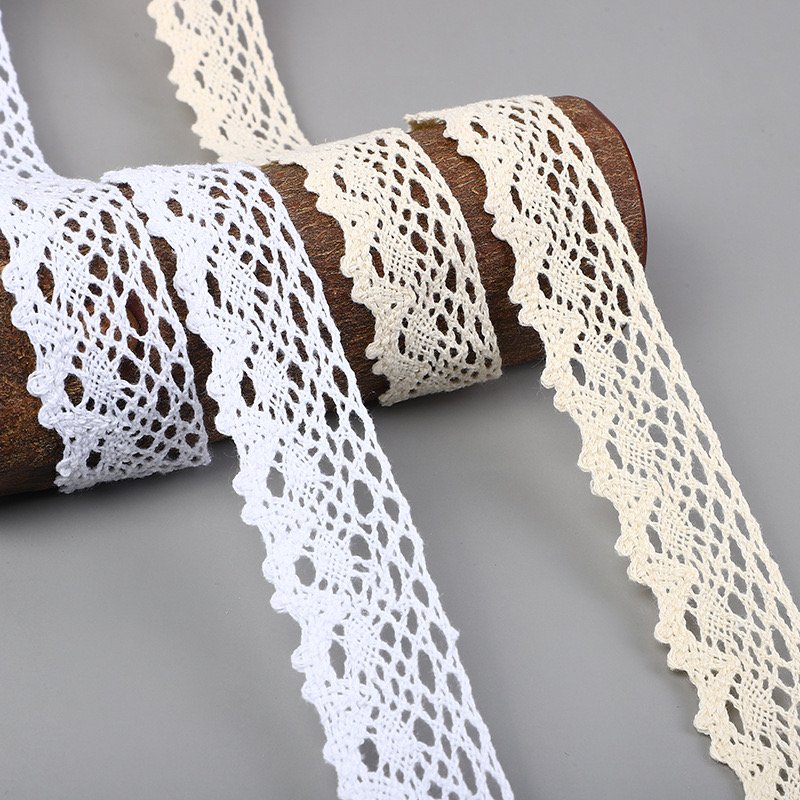 Popular wholesale price cut-out design cotton lace dress accessories for women's decorative webbing