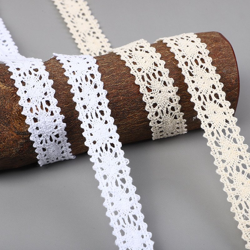 Popular wholesale price cut-out design cotton lace dress accessories for women's decorative webbing
