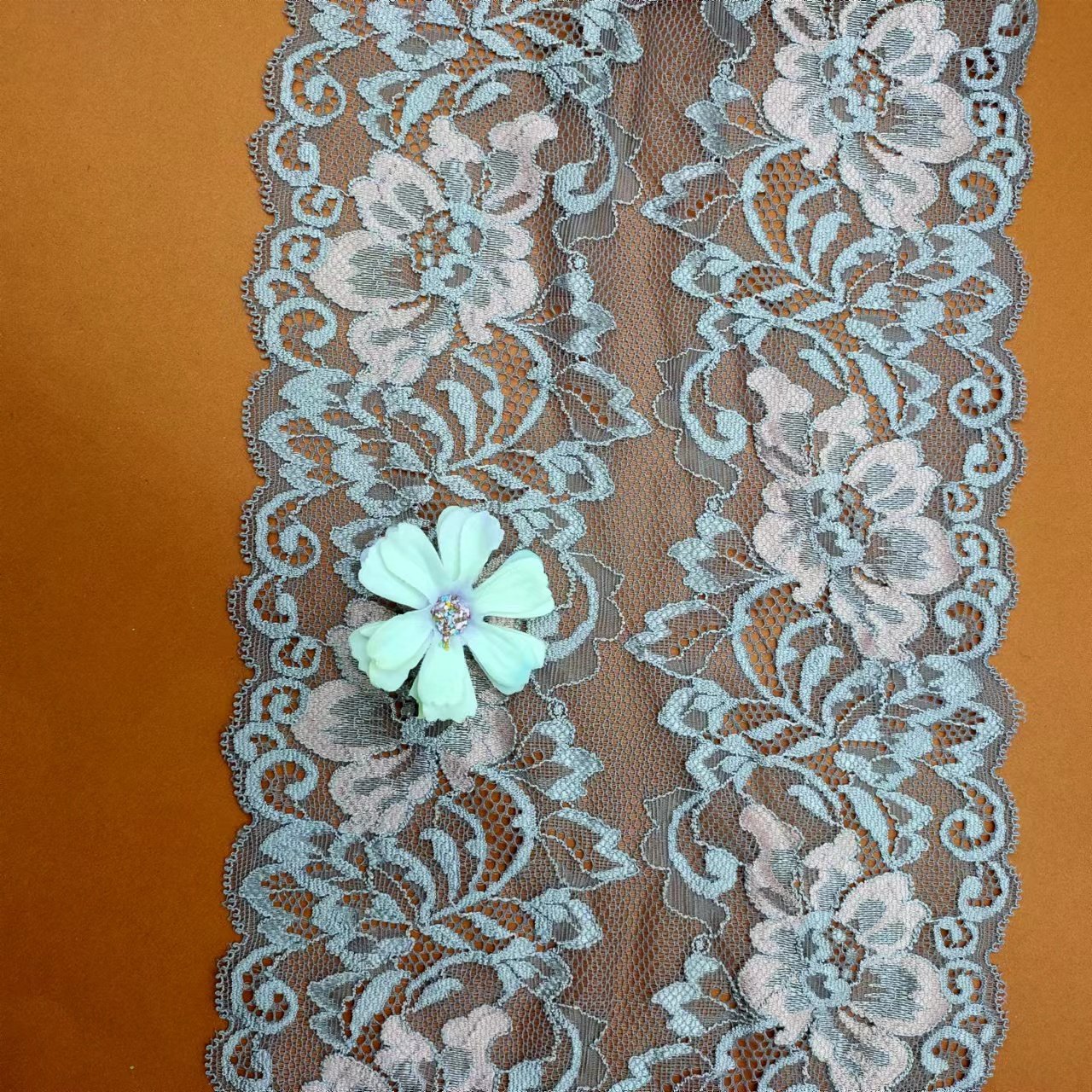 Elegant High Quality Nylon Spandex Lace Knitted Elastic Trim High-End Mesh Fabric for Clothing Wedding Accessories Decoration