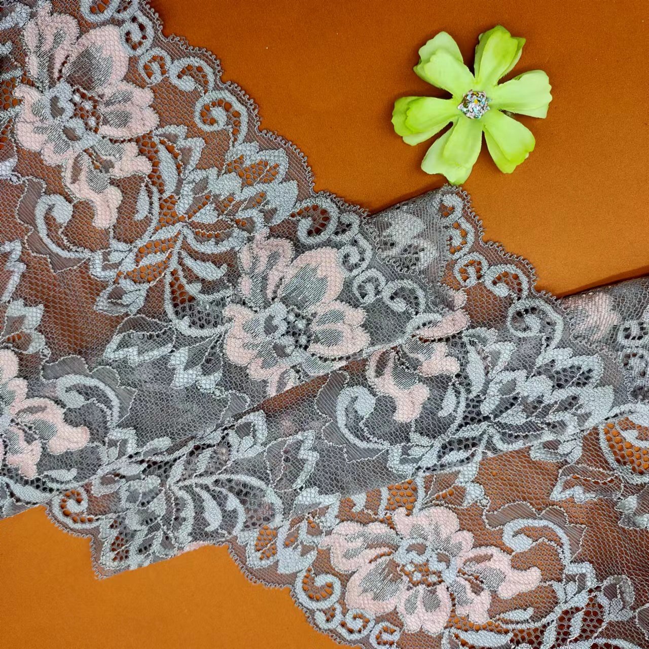 Elegant High Quality Nylon Spandex Lace Knitted Elastic Trim High-End Mesh Fabric for Clothing Wedding Accessories Decoration