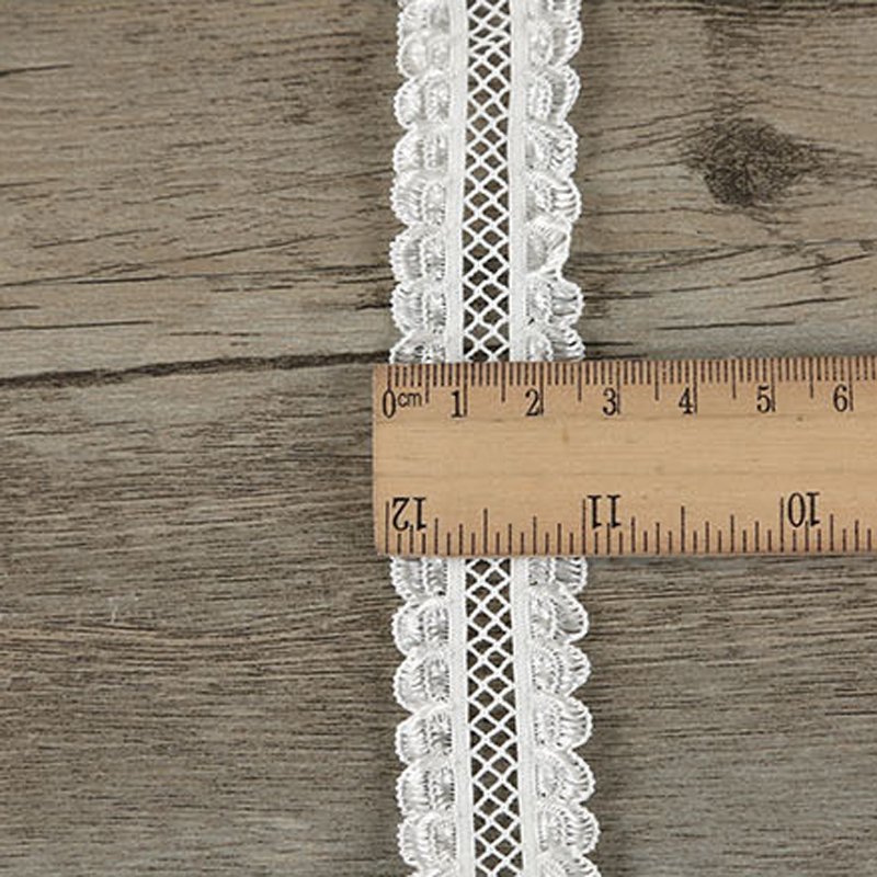25mm DIY polyester sewing material ruffle webbing white black scallop lace ribbon bra underwear elastic stretchy frill lace trim