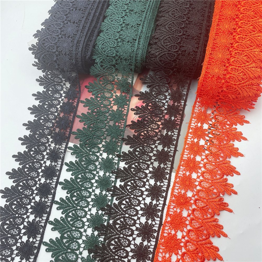 YWLEIAO Polyester Venise Lace trim wedding DIY crafted sewing white and pink 8cm