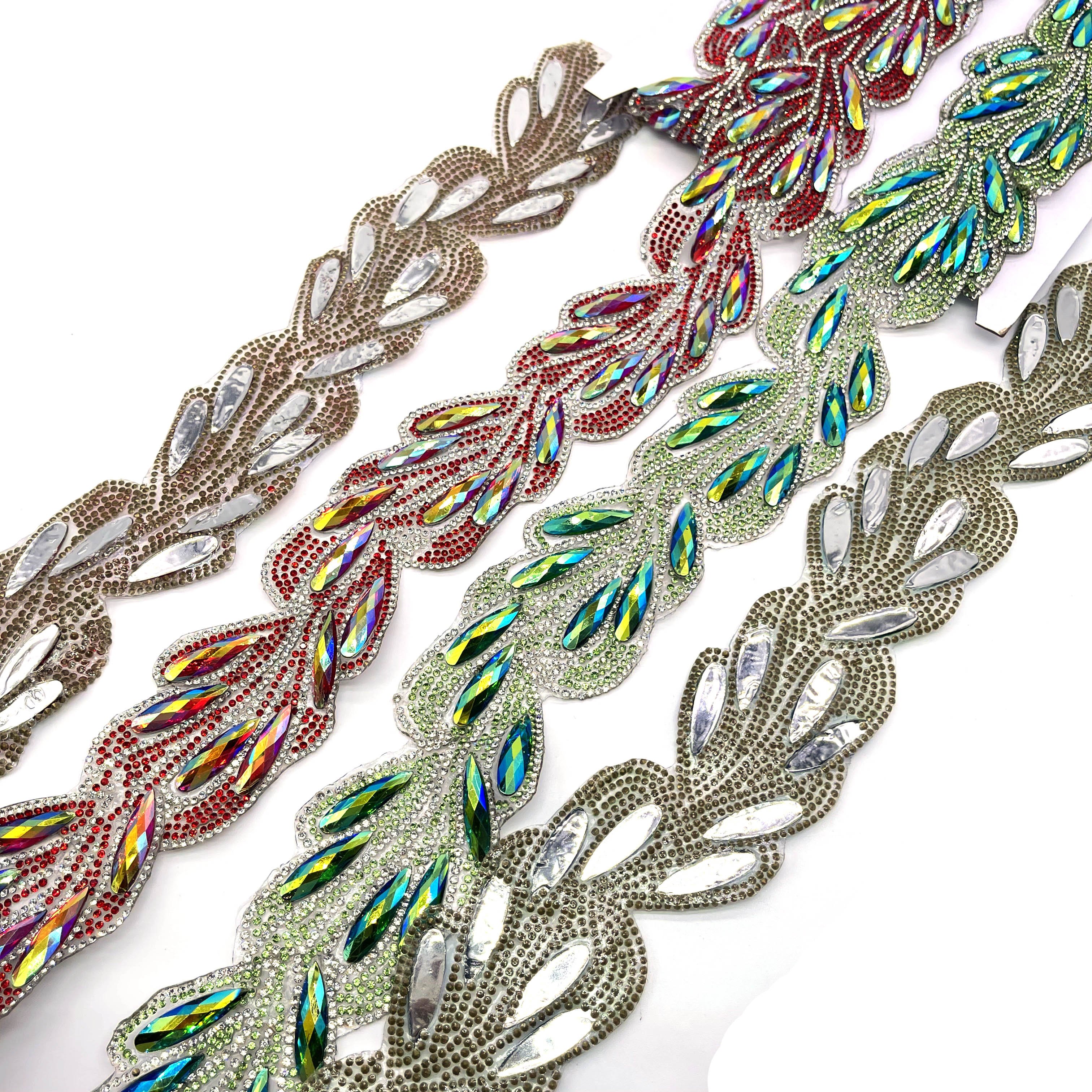 2025 trinidad and tobago Carnival Costume rhinestone Trimming Hot fix resin gem tape trimming for Carnival costume Accessories
