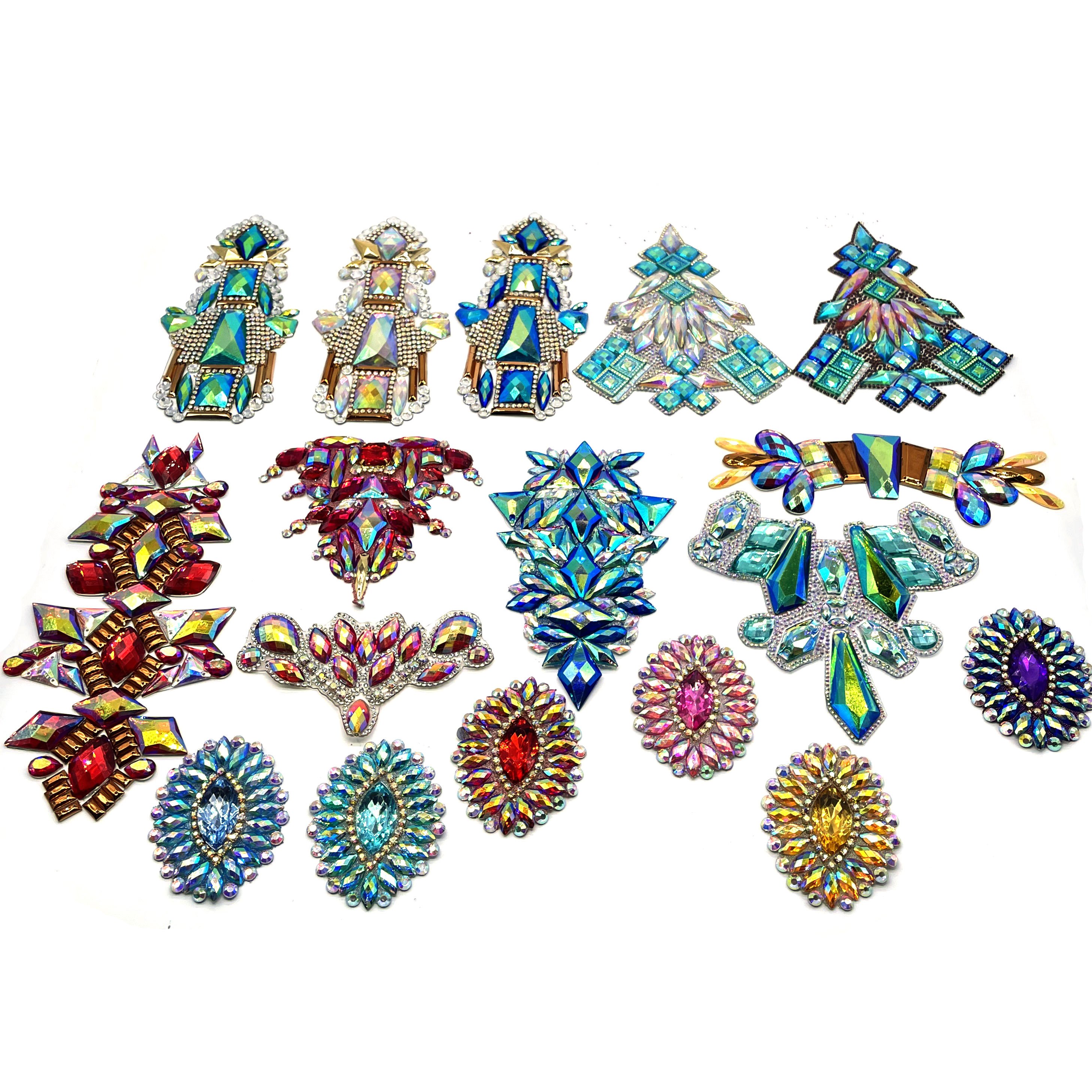 2025 trinidad and tobago Carnival Costume rhinestone Trimming Hot fix resin gem tape trimming for Carnival costume Accessories