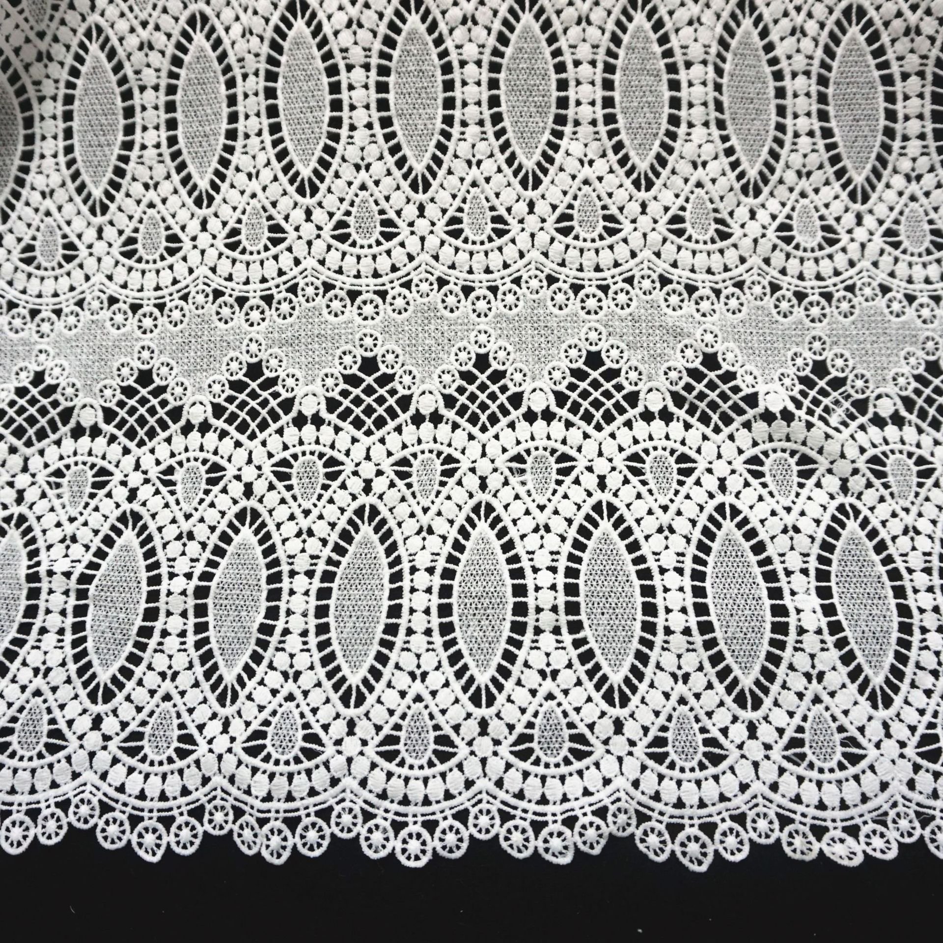 Ivory Color Pearl And Beads Flower Embroidered Tiny Tulle Lace Trimming Fabric Trim