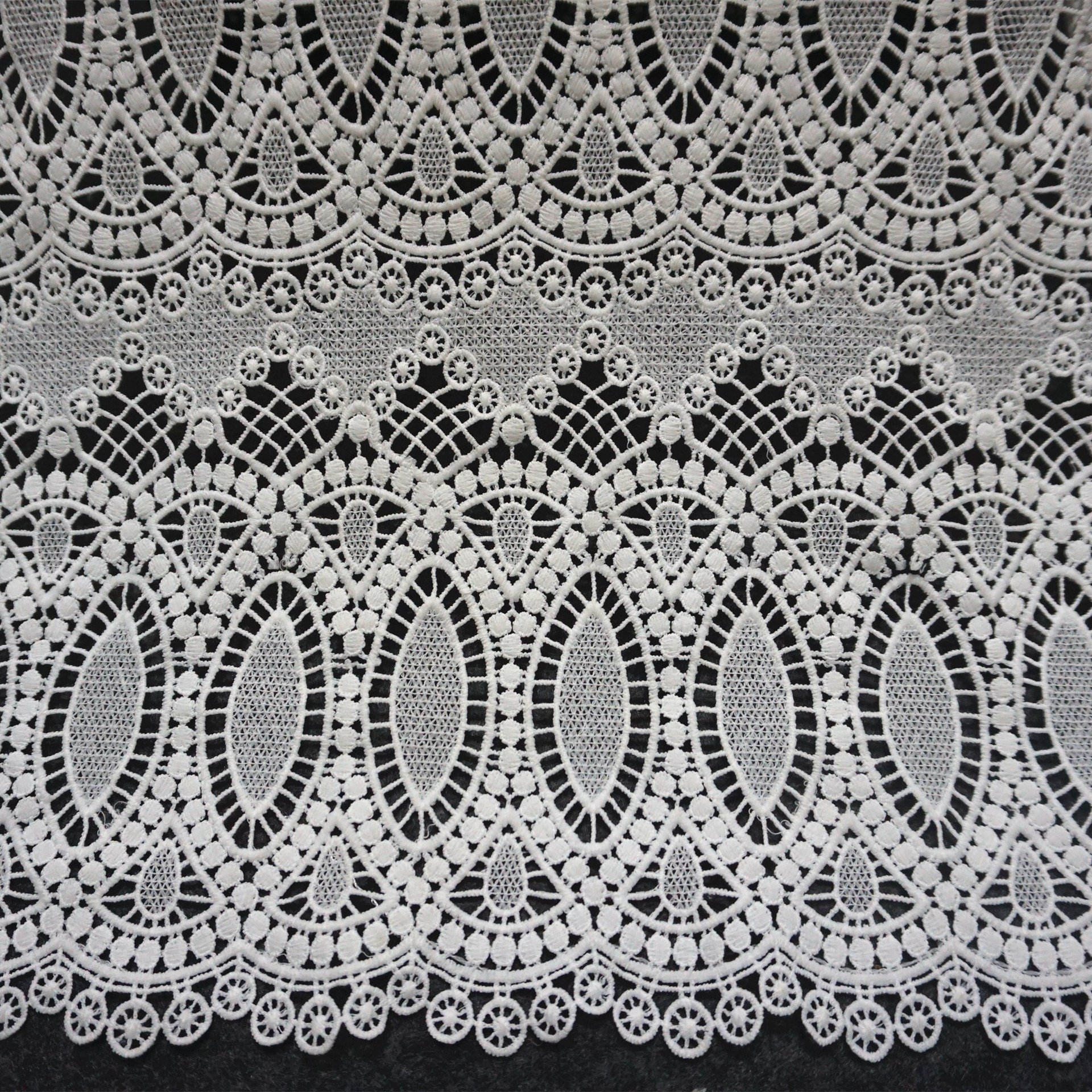 Ivory Color Pearl And Beads Flower Embroidered Tiny Tulle Lace Trimming Fabric Trim