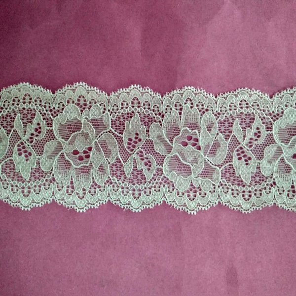 2023 elastic lace latest stretch lace trimming hot sale design with large quantity greige stocks