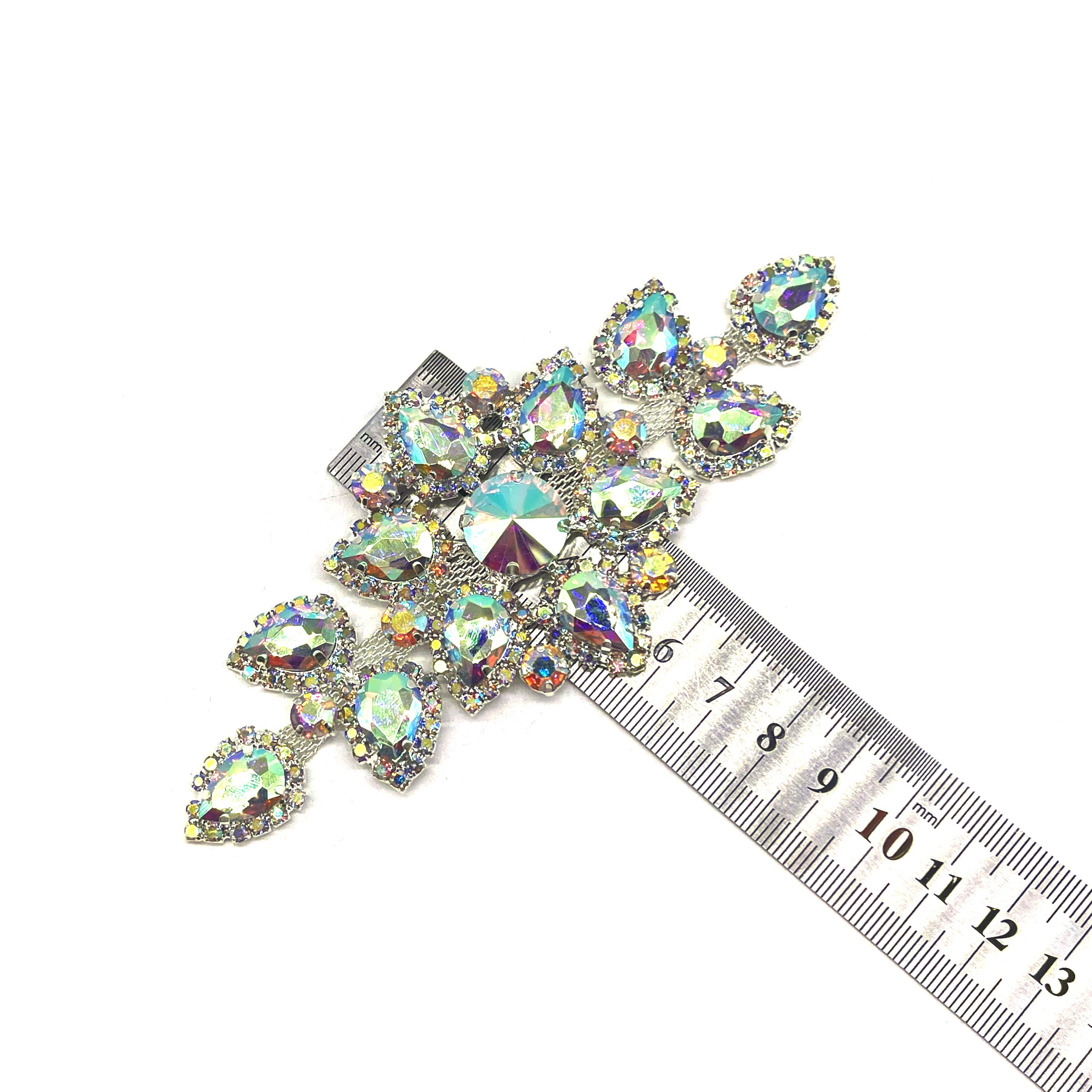 Deluxe Rhinestone Cup Chain Trim Sparkling Crystal Buckle Bridal Applique for Bikini Connector Dress Accessories