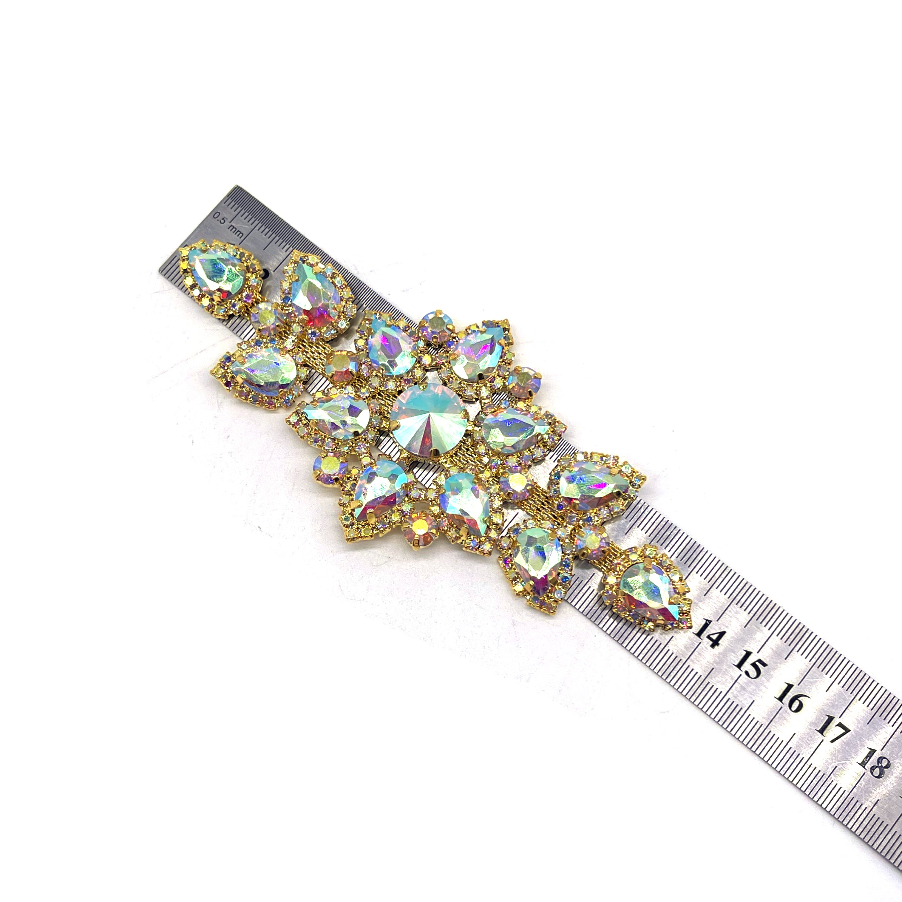 Deluxe Rhinestone Cup Chain Trim Sparkling Crystal Buckle Bridal Applique for Bikini Connector Dress Accessories