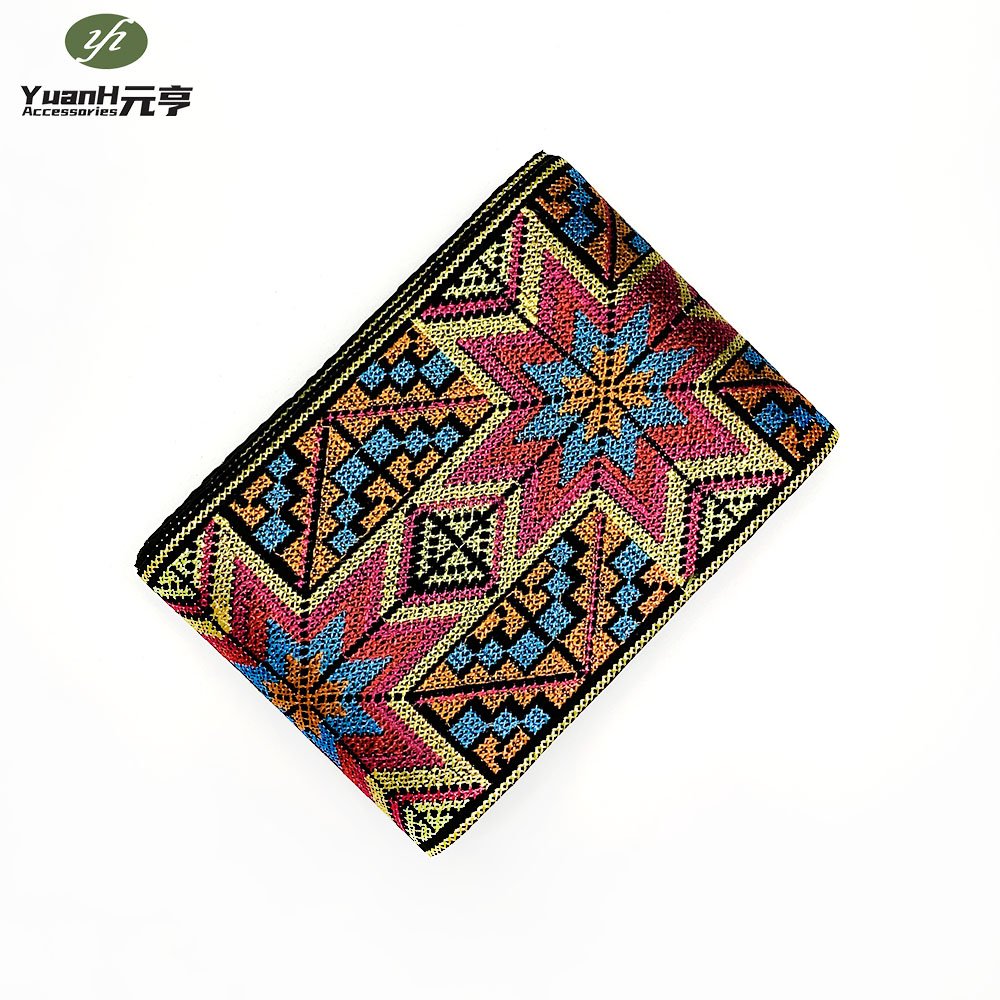 Retro ethnic jacquard webbing ribbon embroidery polyester Bohemian lace trim for African garment accessory