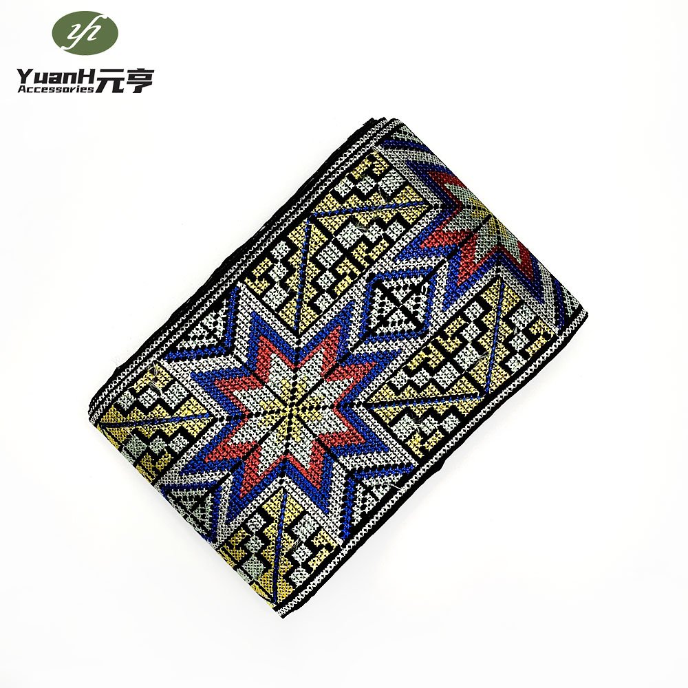 Retro ethnic jacquard webbing ribbon embroidery polyester Bohemian lace trim for African garment accessory