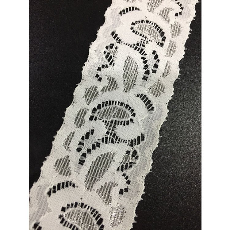 3.5cm simple design decorative white cheap elastic lace trim for bead 1.4 inch