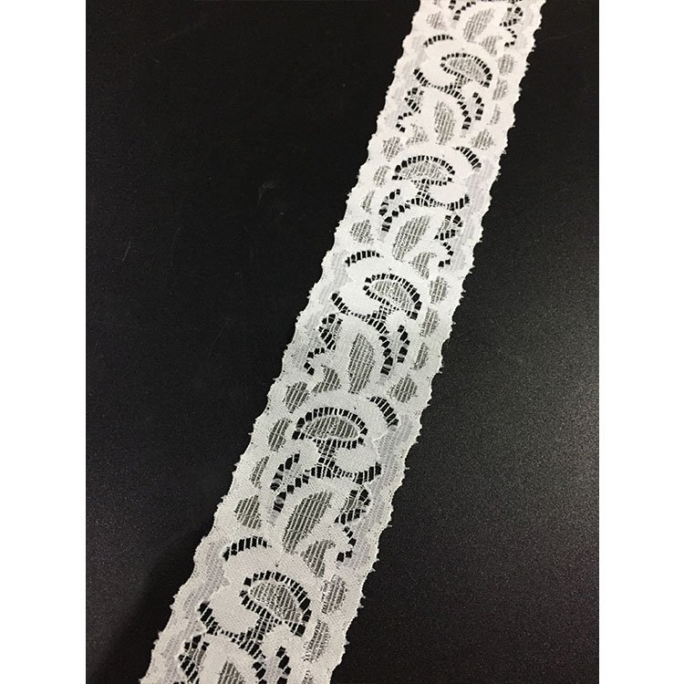 3.5cm simple design decorative white cheap elastic lace trim for bead 1.4 inch
