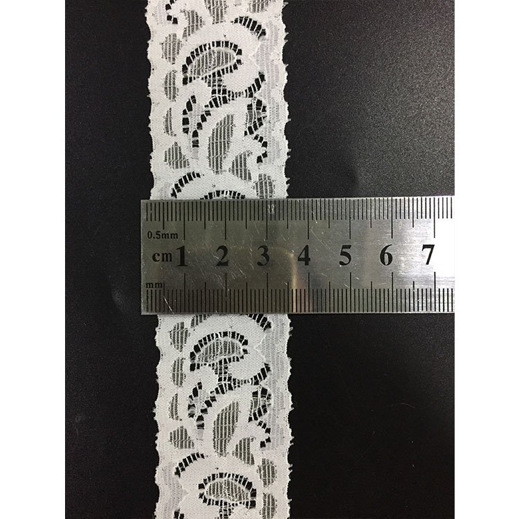 3.5cm simple design decorative white cheap elastic lace trim for bead 1.4 inch