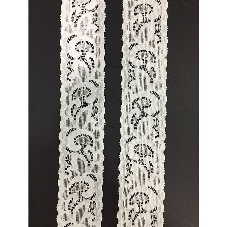 3.5cm simple design decorative white cheap elastic lace trim for bead 1.4 inch