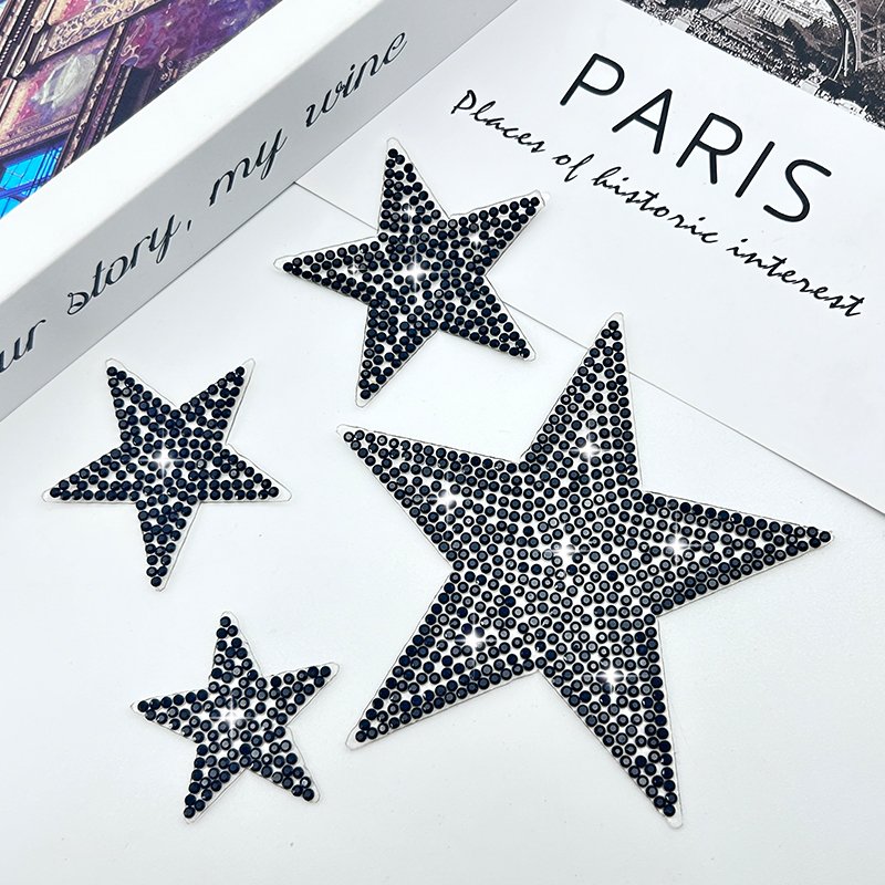 Wholesale rhinestones star patch iron on rhinestone fabric decorating crystal rhinestone sheet sticker