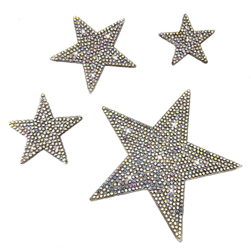 Wholesale rhinestones star patch iron on rhinestone fabric decorating crystal rhinestone sheet sticker